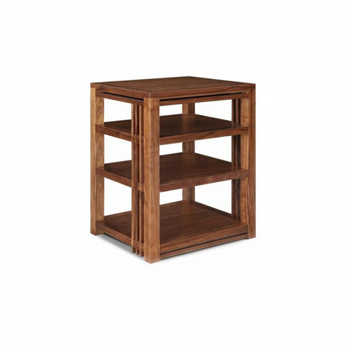 AV Media Shelving Tower Solid Wood Amplifier Stand Record Player Stand Hifi Rack Mortise and Tenon Joinery Heavy Duty Vibration Damping Suitable for Home Theater Listening Room Professional Studio
