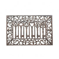 Cast Iron Door Mat Textured Metal Entry Mat Heavy-Duty for Entryway
