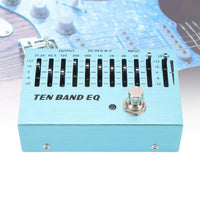 Low Frequency Control 10 Band Equalizer Effect Pedal +/-12 10-Band Band Equalizer Pedal Compact Size Guitar Equalizer Stompbox Long-Lasting Aluminum Alloy for Beginners, Performance, Rehearsal, Practice