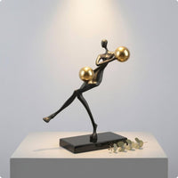 Metal Abstract Figure Sculpture Balancing Figure Statue Minimalist Style Abstract Metal Statue