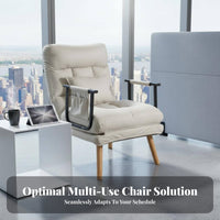 Convertible Lounger Bed Foldable Design 3-in-1 Sleeper Chair Double-Use