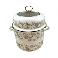 Enamel Steaming Pot All Cooktop Compatible Steaming Pot holderCool Handles Cooking Cookware