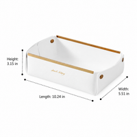 Faux Leather Storage Tray, Foldable Sundries Organizer Tray, Luxury Printed Bedroom Vanity Tray, Multifunctional Desk Storage for Cosmetics & Snacks