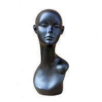 Featureless Female Mannequin Head Hollow Mannequin Bust with Shoulders Smooth