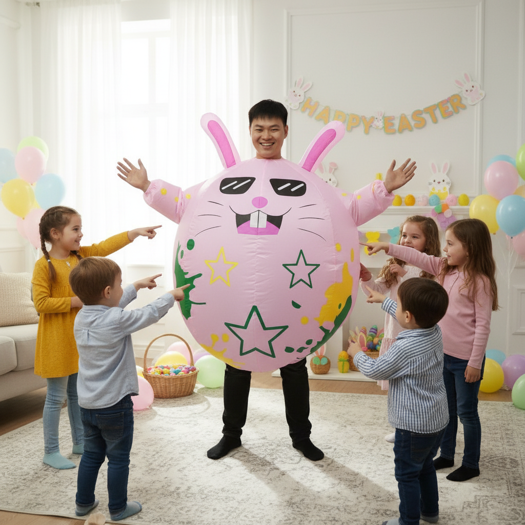 Inflatable Bunny Costume Funny Easter Bunny Inflatable Suit for Adults, Holiday, Stage Performances, Festivals