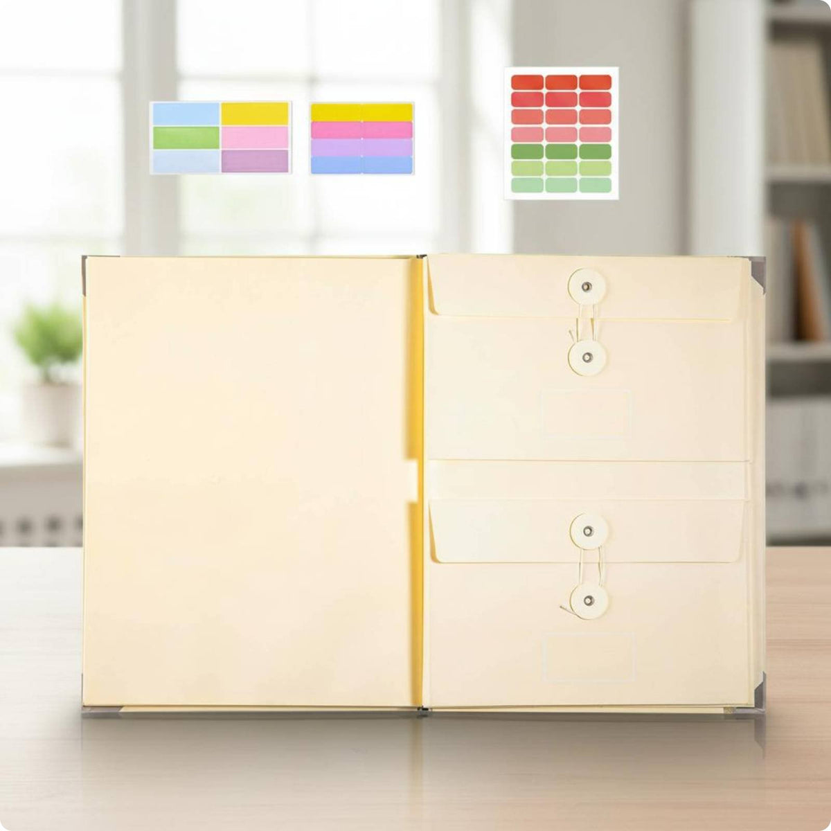 Manila Pocket Binder Multiple Pockets Expanding File Folder Easy to Organize Accordion Document Holder for Home