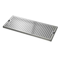 1 Stainless Steel Bar Drip Tray Brushed Metal Liquid-catcher Tray with Louvered Screen Perforated Spill Control Tray Slender Rectangular Shape Suitable for Home Bar Owners Event Drink Area Restaurant Service Counter Office Beverage Zone