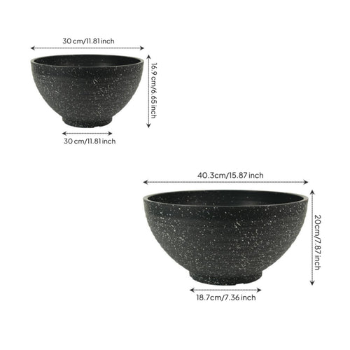 Resin Lotus Bowl No Drainage Hole Stone-Look Lotus Pot Wide Opening for Balcony