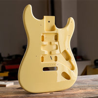 Electric Guitar Two-Horned Body-Contoured Replacement Guitar Body Pre-Drilled for Guitarists