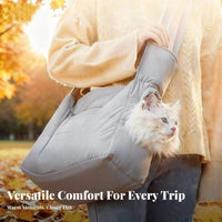 Secure Head out Cat Carrier Lightweight Warm Pet Carrying Bag Storage Pocket for Women, Vet Visits, Daily Walks, Shopping