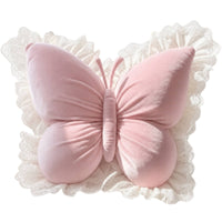 Fluttering Shape Pillow with Lace Padded Butterfly Pillow Cute with Lace Trim for Sofa
