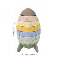 Spacecraft Stacking Toy Math Symbols Number Stacking Toy Hand-Eye Coordination Learning Plaything for Preschoolers