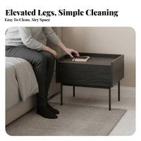 Nightstand with Drawer Minimalist Design Single-Drawer Side Table for Homeowners