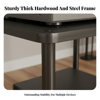 Stable Load-Bearing Audio Component Rack Heavy Duty Stereo Component Rack Easy to Assemble Stereo Equipment Shelf Compact Footprint for Audiophiles, Gamers, Home Theater, Living Room