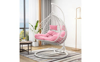 Cushioned Hanging Egg Chair with Stand Indoor Egg Chair with Stand Bedroom Furniture Cushy for Reading Nook