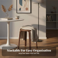 Round Stacking Stool Sturdy Construction Stackable Wooden Stool Versatile Use