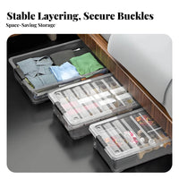 Under-Bed Rolling Bin Wheeled Design Underbed Container particleshield for Dorm Room