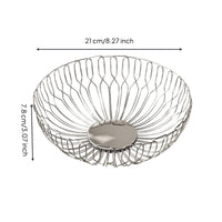 Round Wire Fruit Basket Polished Metal Household Storage Nordic Design