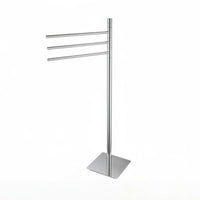 Stainless Metal Towel Rack Different Height Rods Rotating Towel Stand Compact Footprint Home Storage