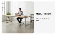 Modern Design Long factory-inspired design Desk Spacious desk surface Long factory-inspired Desk Sturdy Construction Computer Table Minimalist Look for Professionals, Students, Designers, Studio, Living Room, Bedroom
