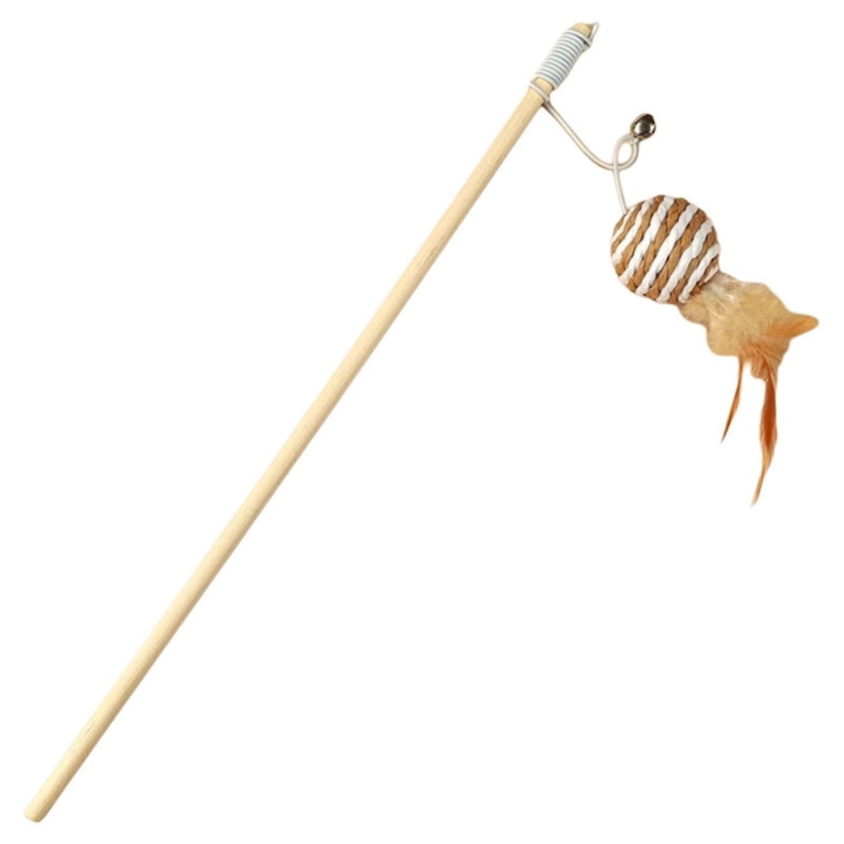 Cat Teaser Wand Wooden Cat Wand with Feathers Indoor for Chase Sessions, Kittens