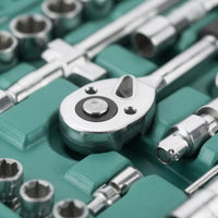94 Pieces Molded Compartments Ratchet Socket Kit Metal Latches Socket Wrench Tool Case