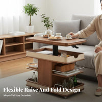 elevatingTop Rolling C-Table Height Adjustable Serving Cart With Casters Mid-Century Modernera Modern Aesthetic