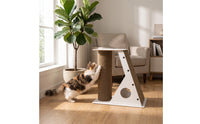 Cat Scratching Tree with Perch Modern Feline Furniture with Scratching Posts Floor-Standing Play House Cats, Living Room