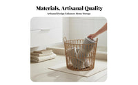 Woven container with Lid French & design Laundry Hamper Large Capacity for Living Room