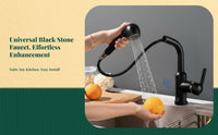 Black stone pull-down faucet