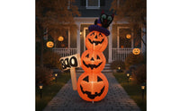Stacked Pumpkin Inflatable Spooky Halloween Inflatable Pumpkins Festive Pumpkins with Magician's Hat for Homeowners