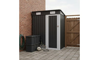 Metal Storage Shed Sloped Roof Outdoor Tool Shed Compact for Rooftop