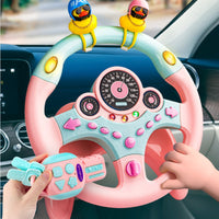 Car Seat Steering Wheel Toy Educational Interactive Steering Wheel Toy Develops Hand-Eye Coordination Interactive Driving Game for Young Children