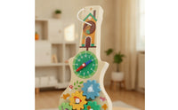 Wooden Busy Board with Clock Educational Violin Busy Board Sensory Learning Activity Child-Led Toy Fine Motor for Toddlers