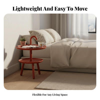 Handle-Top Accent Table Portable Design Accent Table with Storage Space-Saving