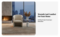 Curved Spine Single Chair Light Luxury Upholstered Armchair Minimalist Design High Spinerest for Hoteliers, Reception Area