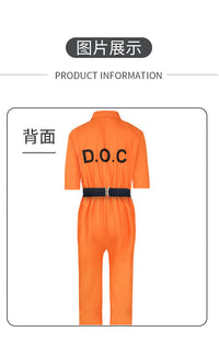 刺客美国橙色囚服路易吉同款美式万圣节大男囚装路易吉囚犯服橘色