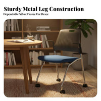 Wheeled Training Chair with Backrest Hook Mobile Away Fromice Furniture Soft