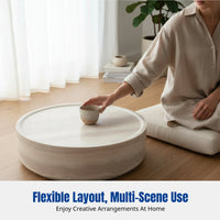 Wabi-Sabi Stone Coffee Table, Modern Minimalist Living Room Table, Creative Designer Side Table Set