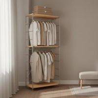 Freestanding Clothing Organizer System Large Capacity Freestanding Clothing Organizer Rack Space Saving Design Standing Clothes Rack for Homeowners