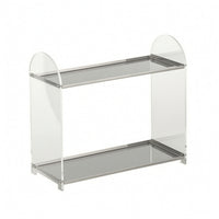 Two-Tier Rack with Transparent Panels Clear Countertop Organizer for Coffee Bar