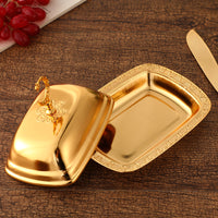 European Creative Covered Snack Plate Classic Light Luxury Pastry Tray Metal