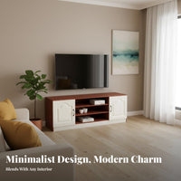 Contemporary Television Cabinet Sturdy Construction Sleek Wooden TV Cabinet Wear-Resistant Surface Entertainment Center with Storage for Bedroom