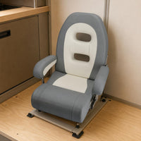 High-Back Boat Seat Molded Shape Cushioned Boat Chair Oval Cutouts Upholstered Marine Chair