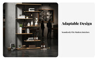 Room Divider with Shelves Multi-Functional Industrial Bookshelf with Cabinet Multifunctional Freestanding Partition Shelf for Entryway, Restaurant