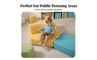 5 Pieces Child-Sized interconnectable interlocking Chair and Table Set Easy to Clean children's Furniture Rounded Corners interlocking Seating Sturdy & Safe for Preschoolers, Daycare Providers, Kindergarten, Library, Living Room, Classroom
