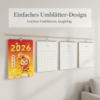 2026 Year of the Horse Cartoon Zodiac Wall Calendar Planner