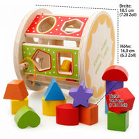 Shape Sorter for Babies, 18.5cm Stacking Game with 38-50 Building Blocks, Early Learning Toy for Toddlers Ages 3+, Educational