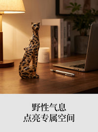 现代简约创意艺术豹子摆件样板间售楼处客厅桌面软装饰品落地摆件