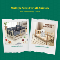 Hardwood pet bed with padded cover